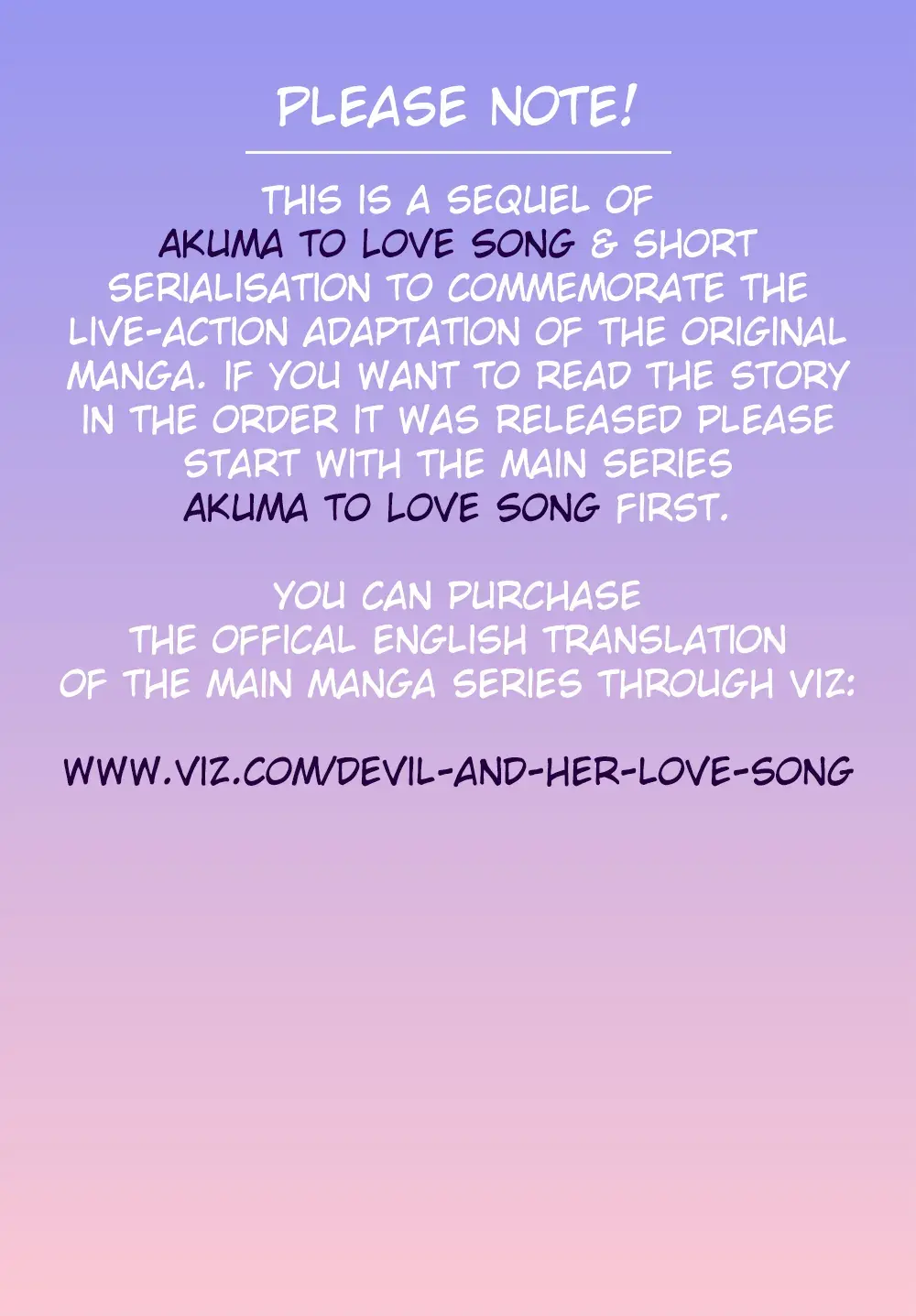 Read Akuma to Love Song Encore Manga Online