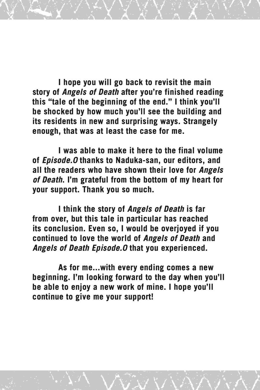 Read Angels of Death Episode.0 Manga Online