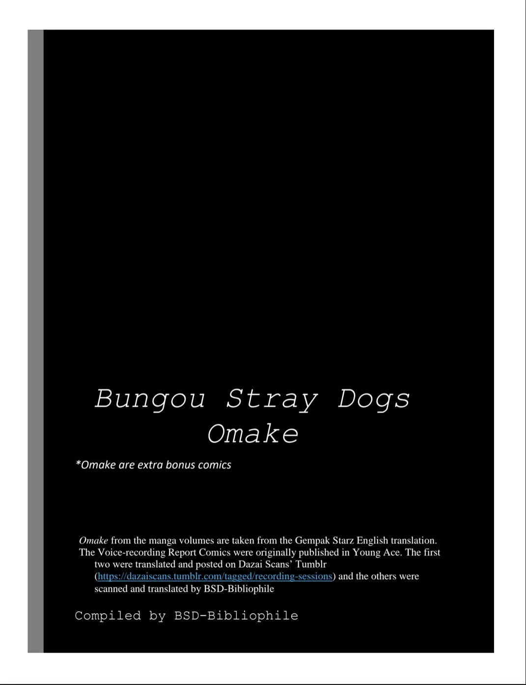 Read Bungou Stray Dogs Manga Online