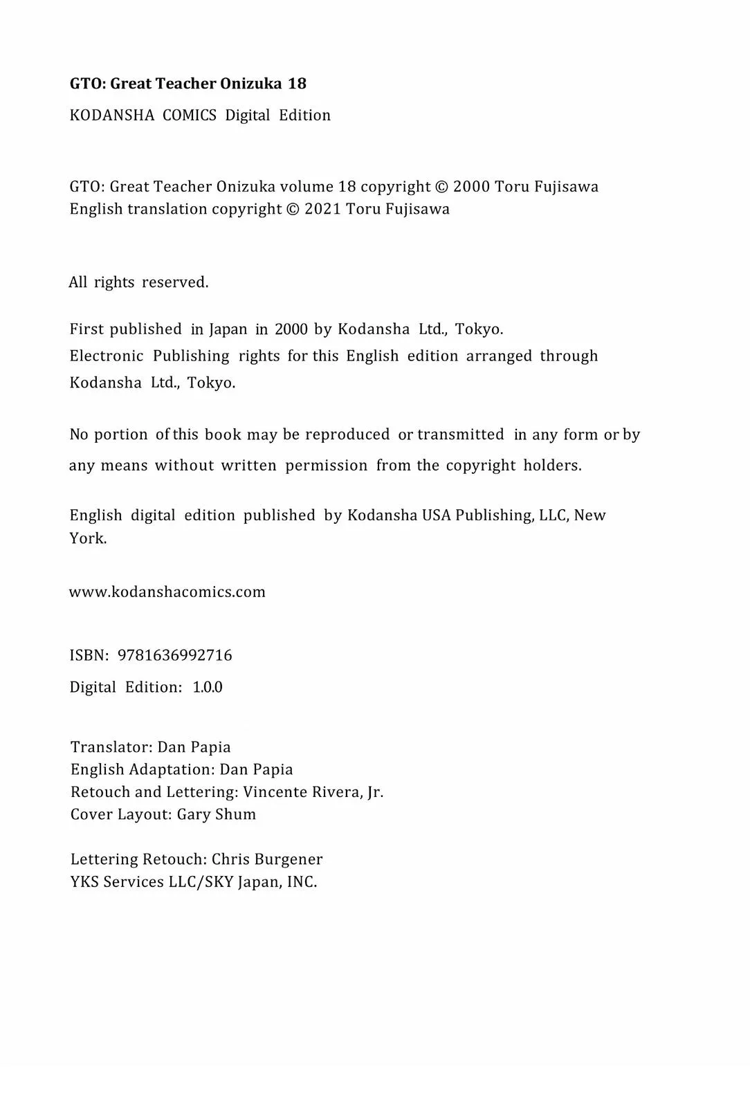 Read GTO Great Teacher Onizuka Manga Online