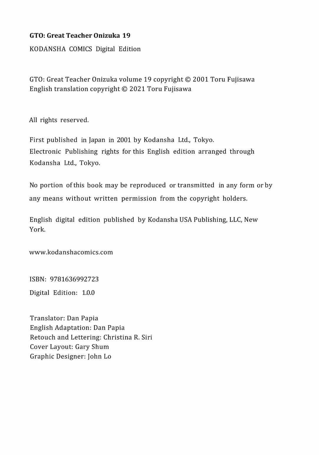 Read GTO Great Teacher Onizuka Manga Online