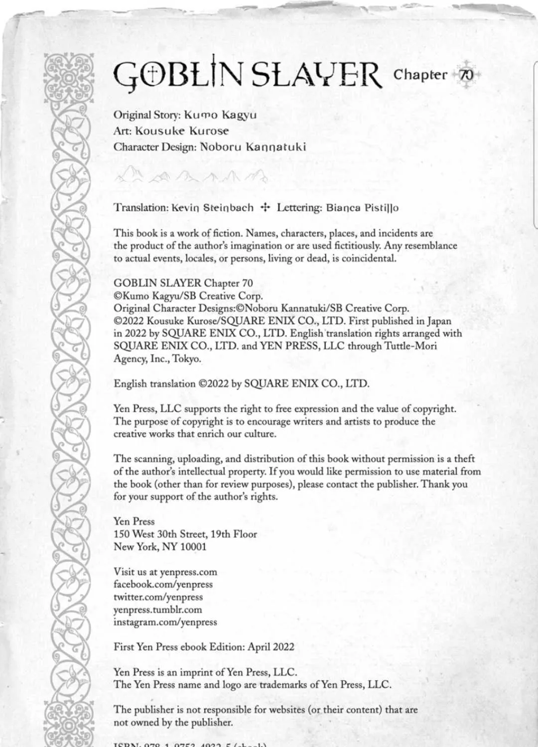 Read Goblin Slayer Manga Online