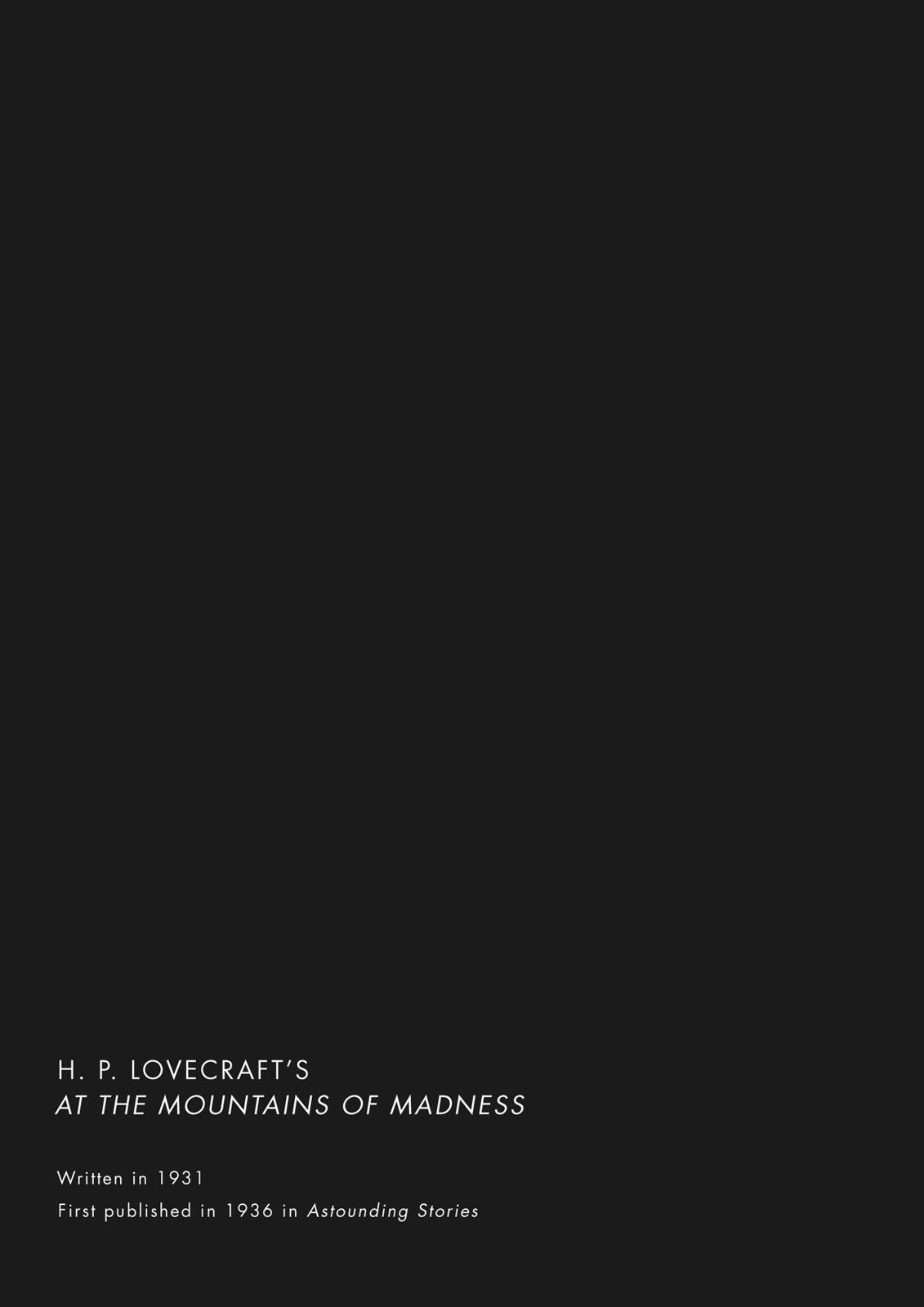 Read H.P. Lovecraft's At the Mountains of Madness Manga Online
