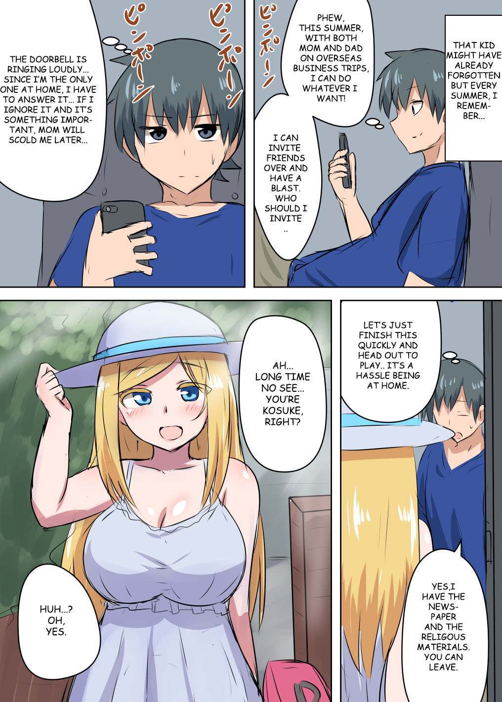 Read Kinpatsu no osananajimi ga seicho shite sunen-buri ni ai ni kita hanashi Manga Online