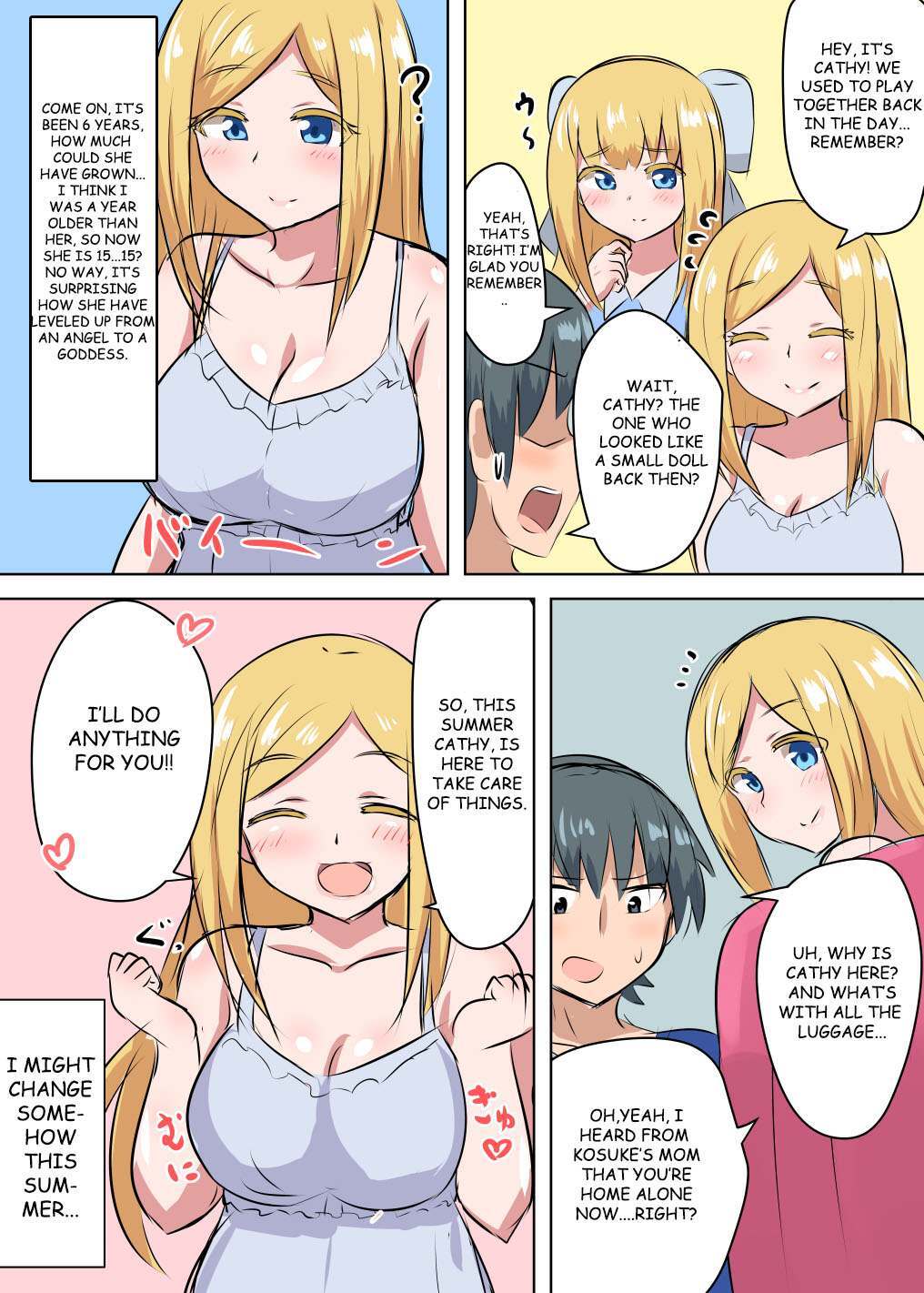 Read Kinpatsu no osananajimi ga seicho shite sunen-buri ni ai ni kita hanashi Manga Online