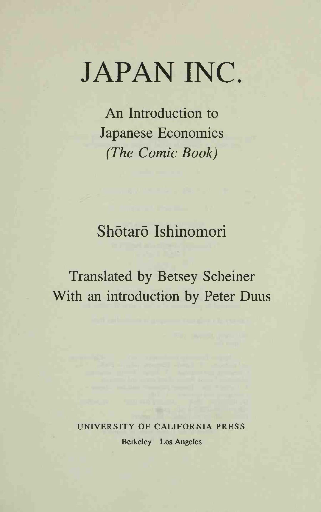 Read Manga Introduction to the Japanese Economy Manga Online