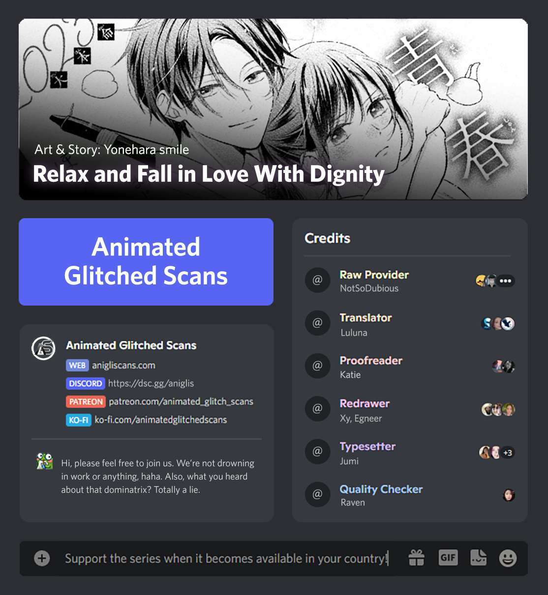 Read Relax and Fall in Love With Dignity Manga Online