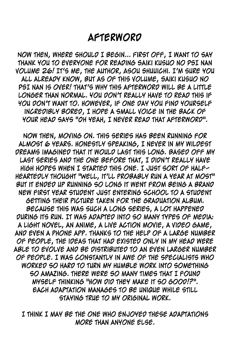 Read Saiki Kusuo No Sainan Manga Online