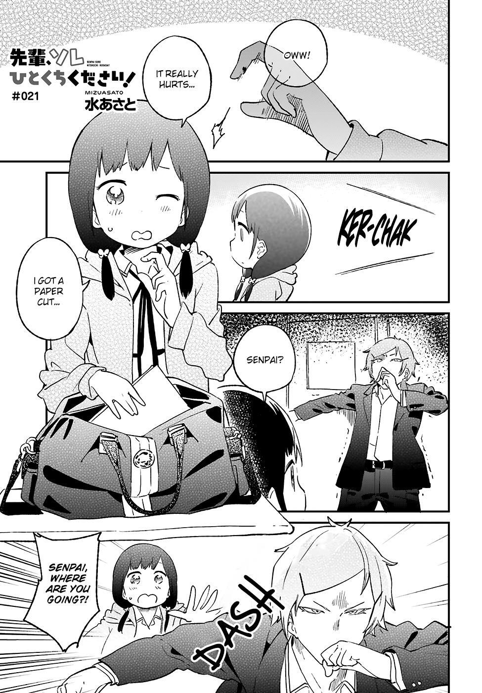 Read Senpai, Sore Hitokuchi Kudasai! Manga Online