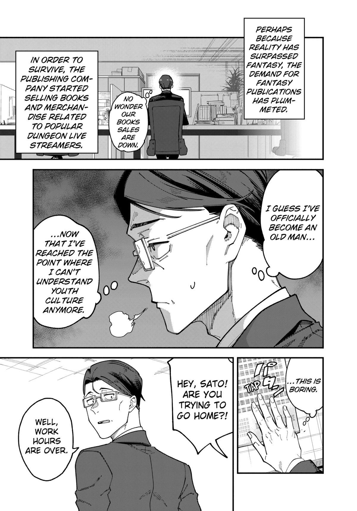 Read The Plain Salary Man Turned Out to Be a Hero- He Was Invincible, Only to Be Exposed on His Niece's Dungeon Stream Manga Online