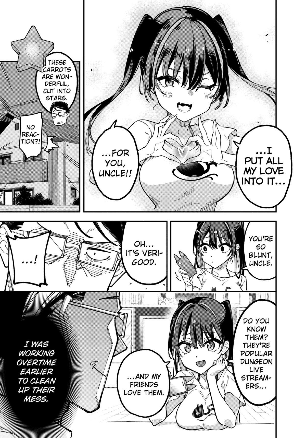 Read The Plain Salary Man Turned Out to Be a Hero- He Was Invincible, Only to Be Exposed on His Niece's Dungeon Stream Manga Online