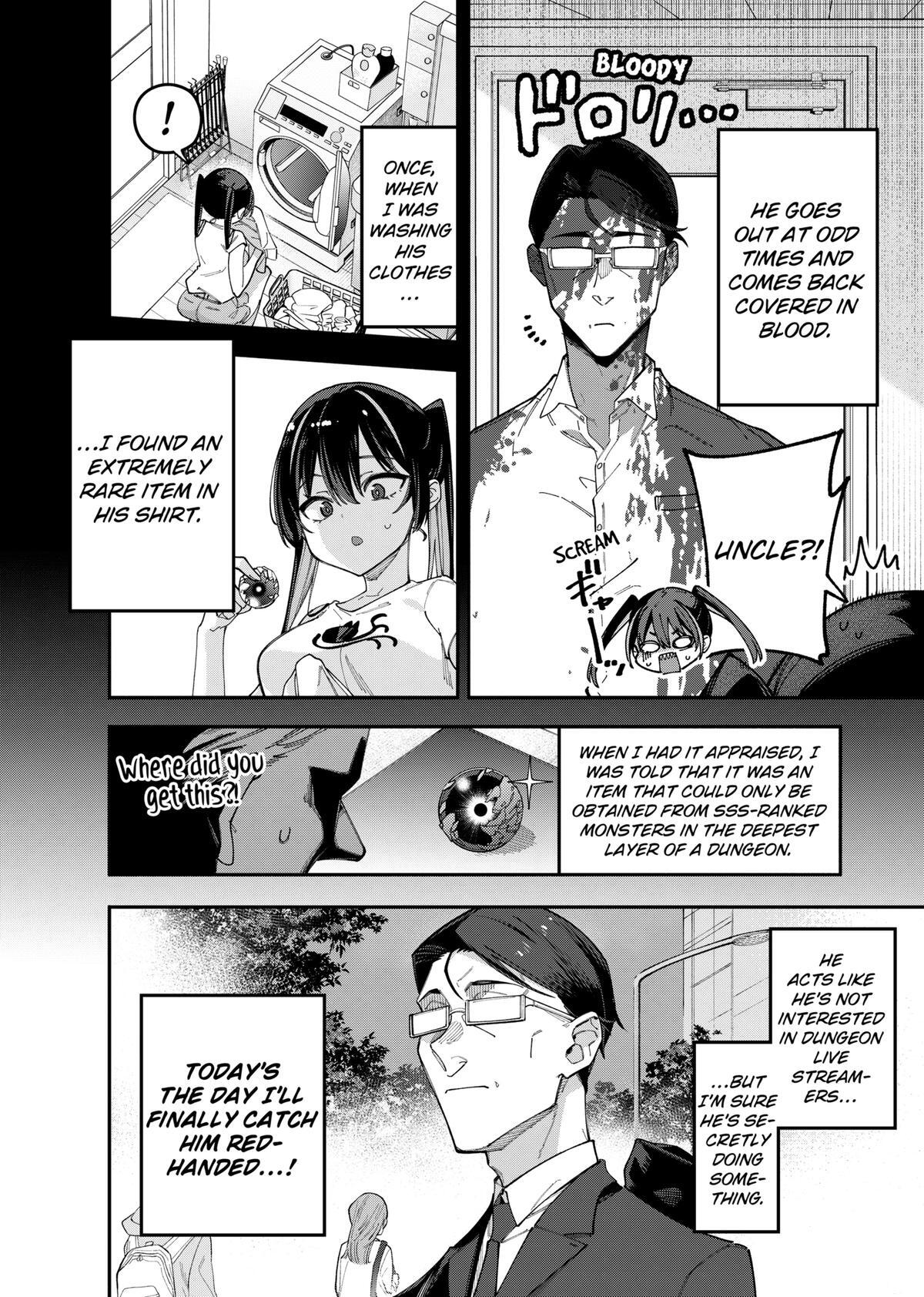 Read The Plain Salary Man Turned Out to Be a Hero- He Was Invincible, Only to Be Exposed on His Niece's Dungeon Stream Manga Online