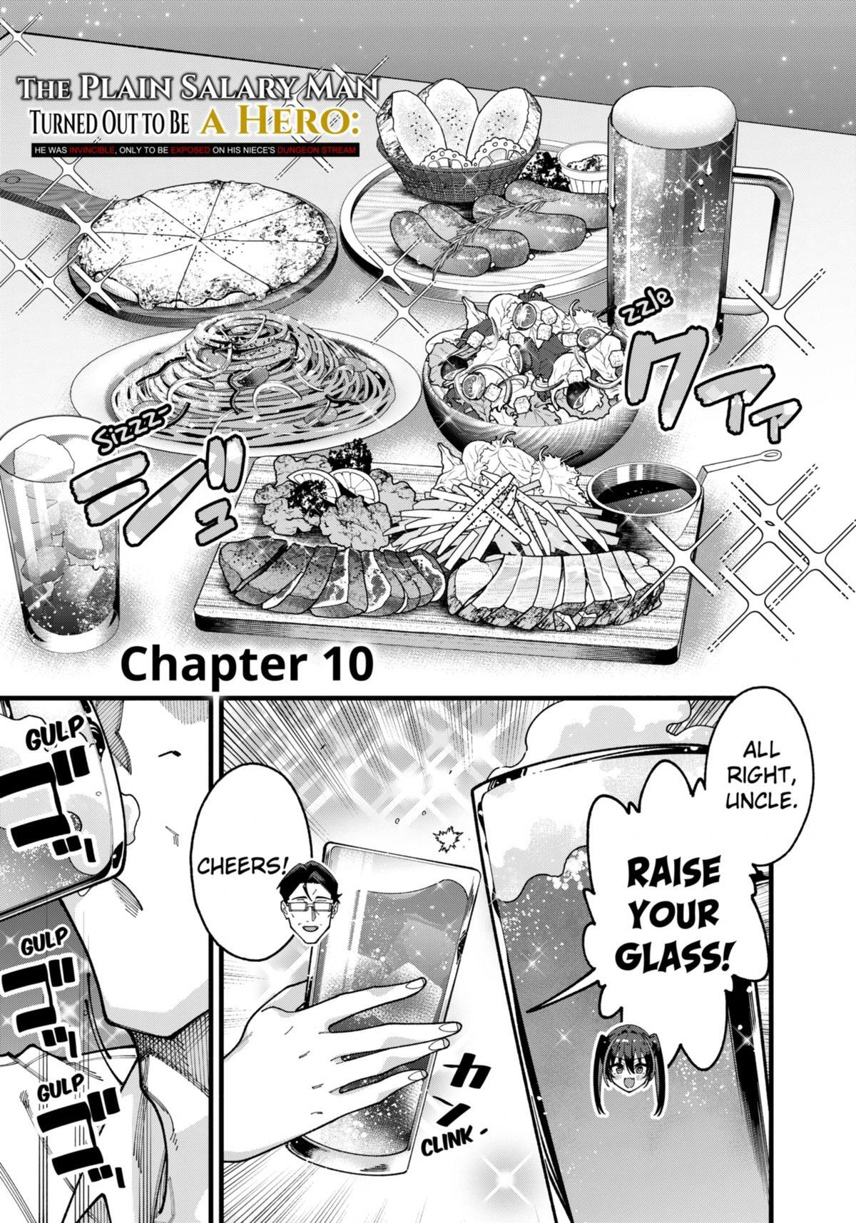 Read The Plain Salary Man Turned Out to Be a Hero- He Was Invincible, Only to Be Exposed on His Niece's Dungeon Stream Manga Online