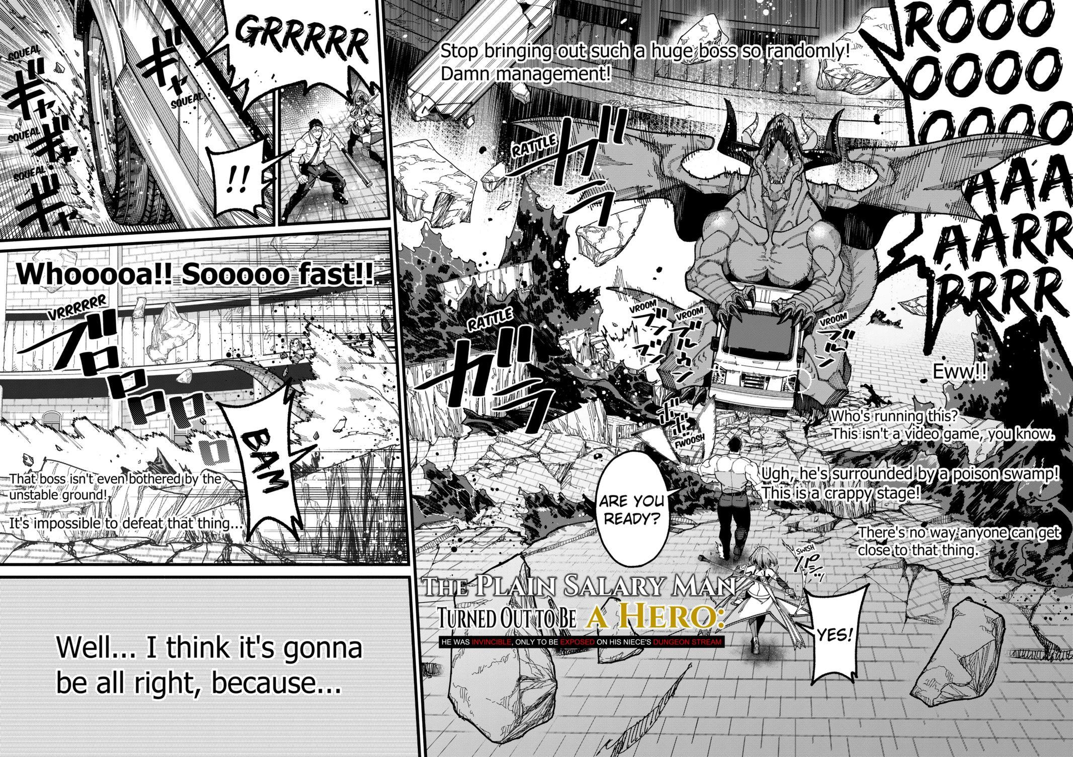 Read The Plain Salary Man Turned Out to Be a Hero- He Was Invincible, Only to Be Exposed on His Niece's Dungeon Stream Manga Online