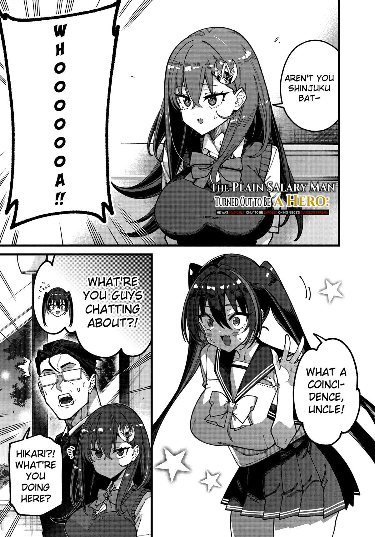 Read The Plain Salary Man Turned Out to Be a Hero- He Was Invincible, Only to Be Exposed on His Niece's Dungeon Stream Manga Online