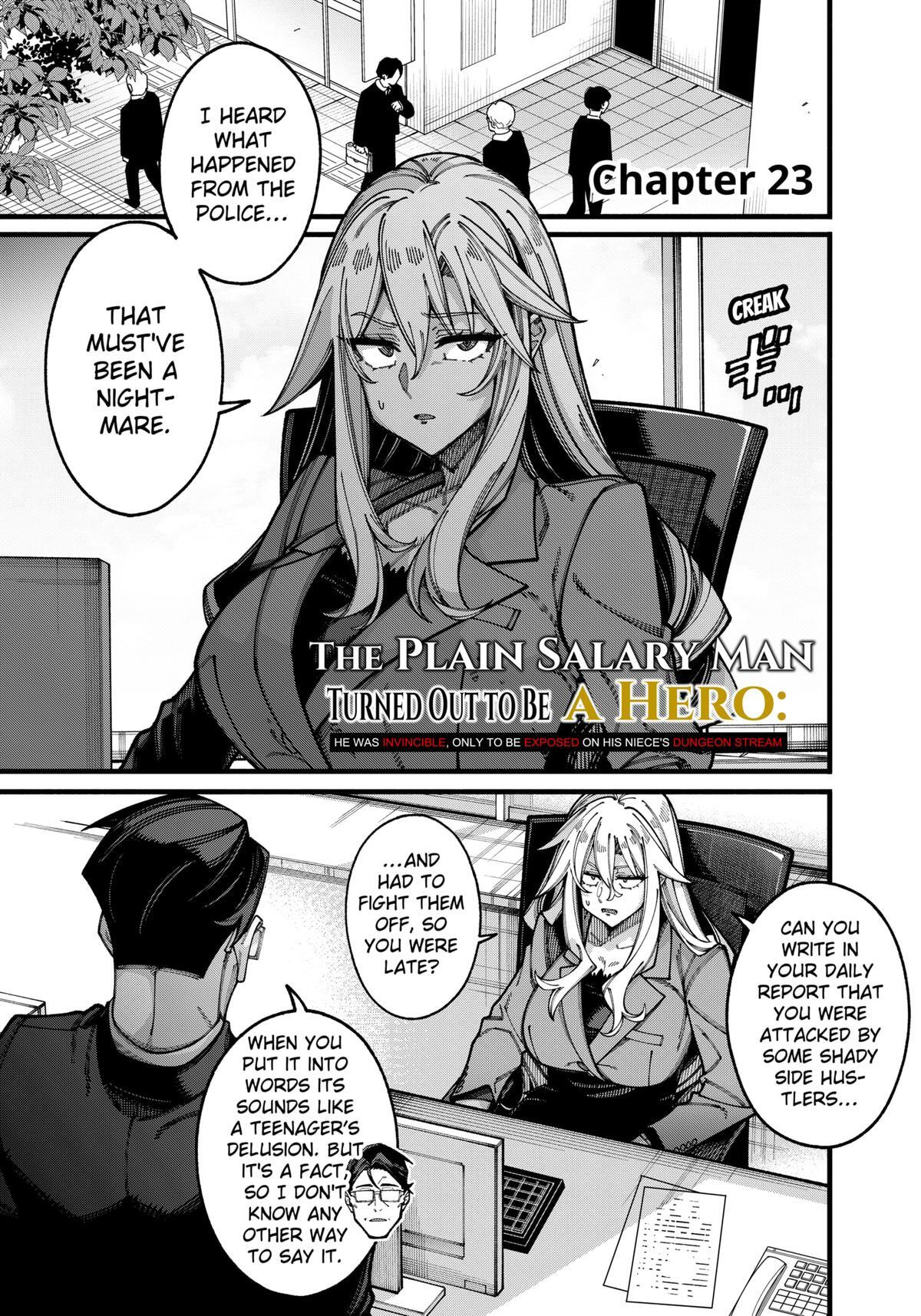 Read The Plain Salary Man Turned Out to Be a Hero- He Was Invincible, Only to Be Exposed on His Niece's Dungeon Stream Manga Online