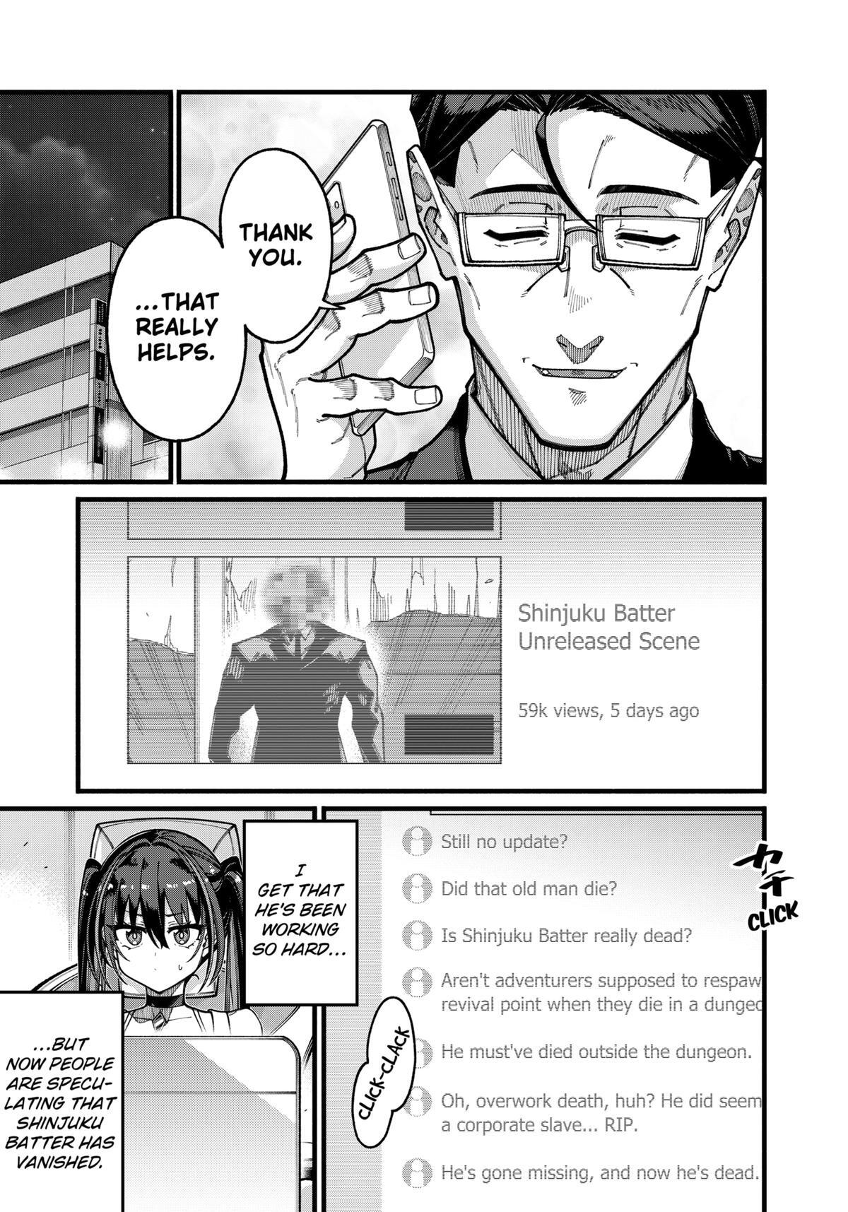 Read The Plain Salary Man Turned Out to Be a Hero- He Was Invincible, Only to Be Exposed on His Niece's Dungeon Stream Manga Online