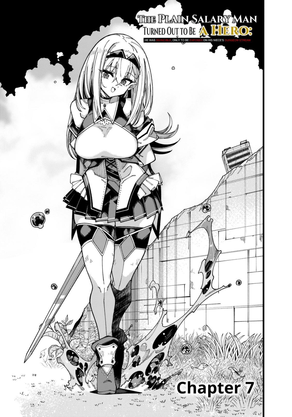 Read The Plain Salary Man Turned Out to Be a Hero- He Was Invincible, Only to Be Exposed on His Niece's Dungeon Stream Manga Online