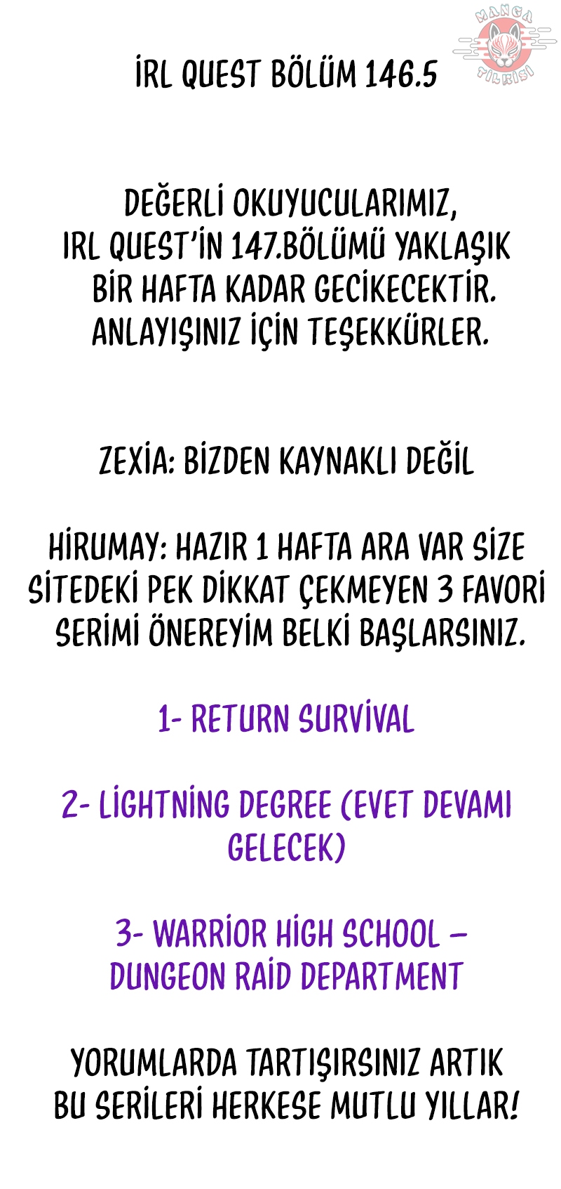 Read Gerçeklik Görevleri TR Manga Online